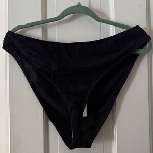 Black Always Fits Good Waist Cheeky Ribbed Good American Bikini Bottom